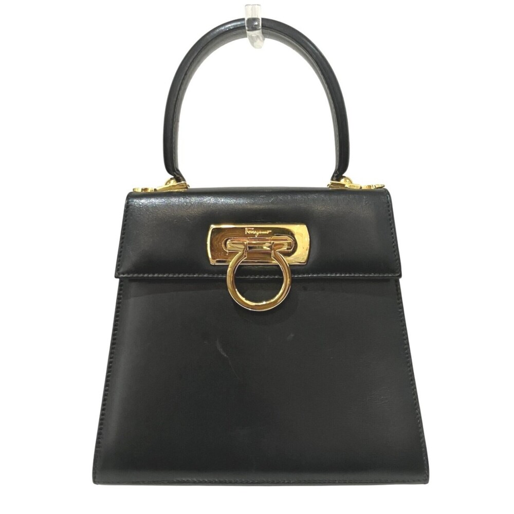 Salvatore Ferragamo Gancini Leather Handbag AQ-212193